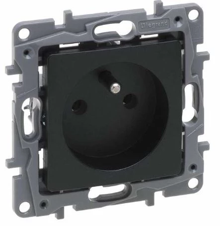 Niloe Selection Gniazdo 2p+z 16A 250V (bez przesłony, zaciski śrubowe) antracyt 762240