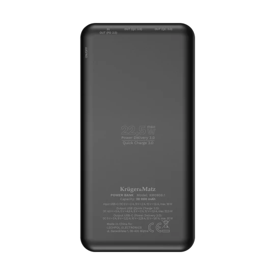 POWER BANK Kruger&Matz 20000 mAh Li-pol z funkcją QC oraz PD