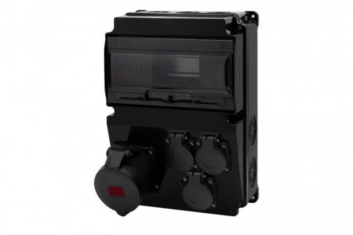Rozdzielnica LAGO 10M SCENIC - gniazda proste 16A 5p, 3x230V /10 modułów/ IP44