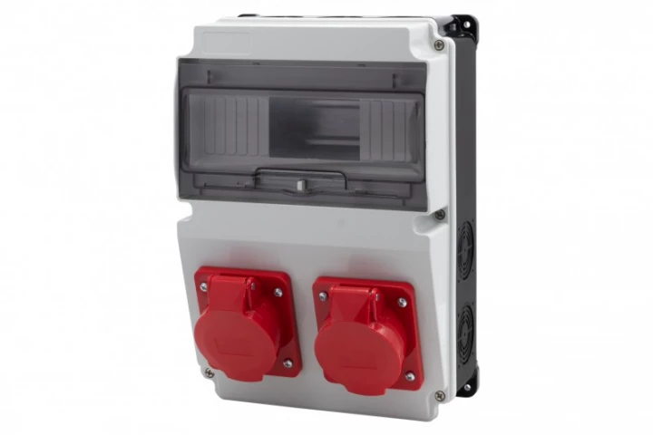 Rozdzielnica LAGO 10M BICOLOR - gniazda 2x32A 5p /10 modułów/ IP44