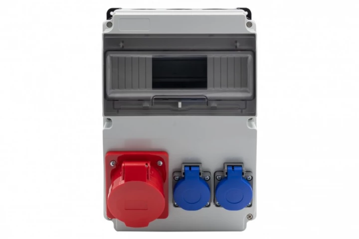 Rozdzielnica LAGO 10M BICOLOR - gniazda 16A 5p, 2x230V /10 modułów/ IP44