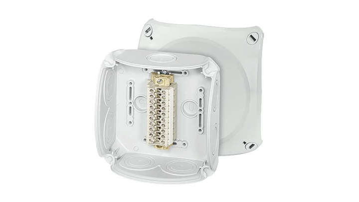 Puszka odgałęźna 130x130x77 10x4mm2 CU/AL IP66 szara RK 0610 T 62000175