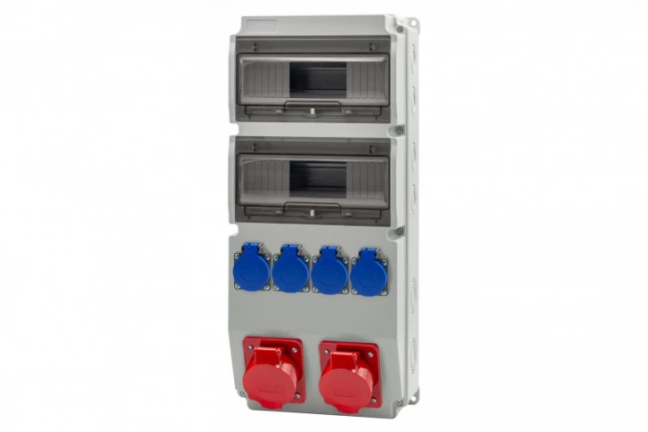 Rozdzielnica CAJA 20M - gniazda 16A 5p, 32A 5p, 4x230V /20 modułów/ IP44