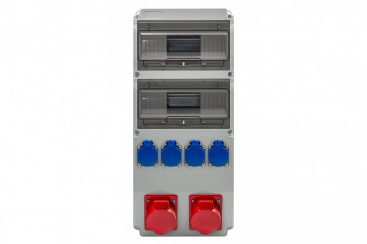 Rozdzielnica CAJA 20M - gniazda 16A 5p, 32A 5p, 4x230V /20 modułów/ IP44