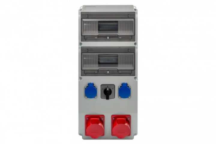Rozdzielnica CAJA 20M - gniazda 2x32A 5p, 2x230V, L/P(32A) /20 modułów/ IP44