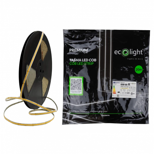 Taśma LED COB 12V 480 9W/m 3000K 945lm IP67 20m