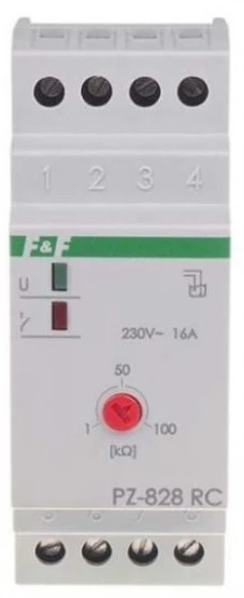 Przekaźnik kontroli poziomu cieczy z regulacją czułości 16A 1-100kOhm 230V AC PZ-828 RC B
