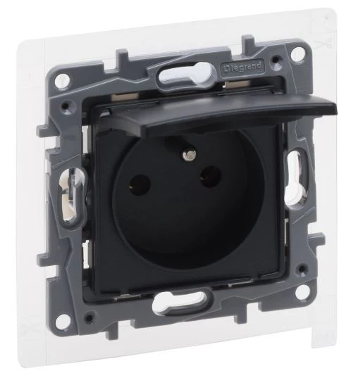 Niloe Selection Gniazdo 2p+z IP44 16A 250V bez przesłony, zaciski śrubowe antracyt 762261