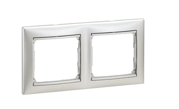 VALENA Ramka podwójna pozioma aluminium 770152