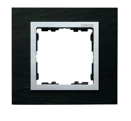 Simon 82 Ramka pojedyncza kamień łupek/ ramka pośrednia aluminium mat 82917-63