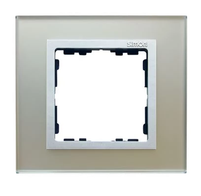 Simon 82 Ramka pojedyncza kamień srebro/ ramka pośrednia aluminium mat 82917-62