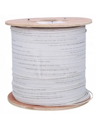 Kabel optyczny uniwersalny EmiterNet płaski drop FRP J-V(ZN)H 2E 9/125 G.657A1 Z043B LSZH (szpula 500m) biały