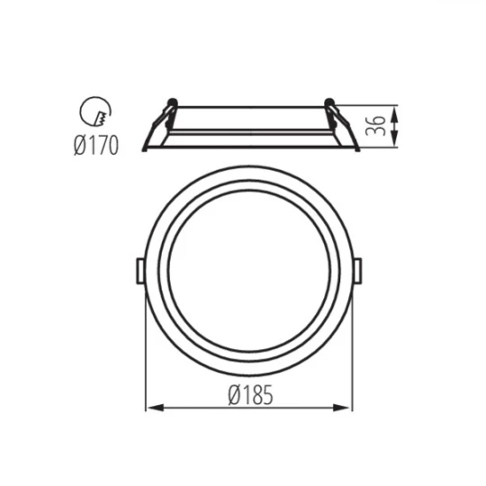Oprawa typu downlight bez zasilacza w komplecie TIBERI CCT 23-29W-W zmianna moc i barwa 26383