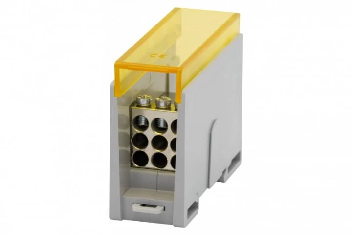 Blok rozdzielczy VBR 250A-9 (1x35 / 9x16) Al/Cu - żółty