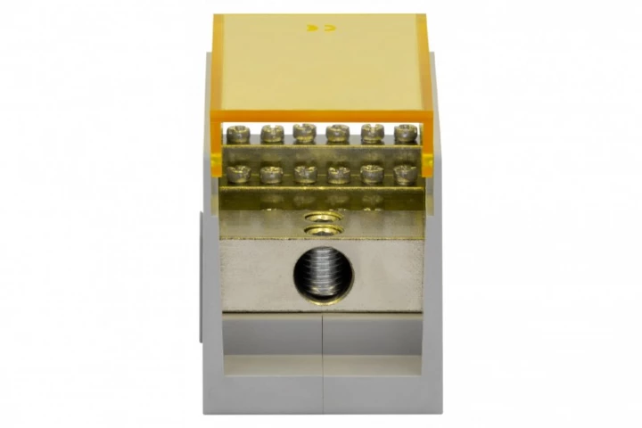 Blok rozdzielczy VBR 400A-16 (1x50 / 16x10) Al/Cu - żółty