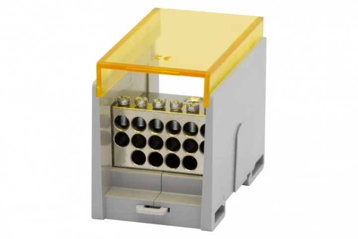 Blok rozdzielczy VBR 400A-16 (1x50 / 16x10) Al/Cu - żółty