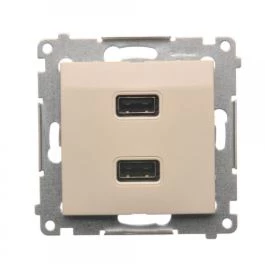 Simon 54 Ładowarka 2xUSB 2.1A 5V/DC krem DC2USB.01/41