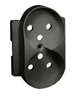 Pokrywa gniazda podwójnego z przesłonami do ramek DETAIL grafit 82068PDZ-38