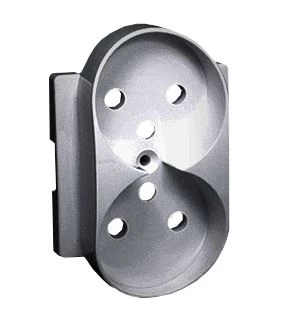 Pokrywa gniazda podwójnego z przesłonami do ramek DETAIL aluminium 82068PDZ-93