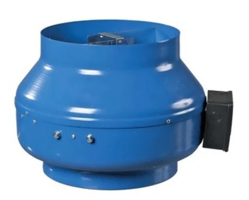 Wentylator kanałowy odśrodkowy fi 315mm 230V 171W 1400m3/h 52dB metalowy niebieski VKM315