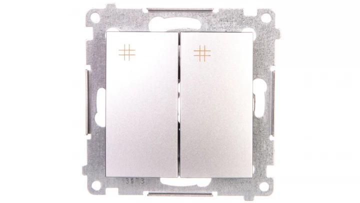 Simon 54 Łącznik krzyżowy podwójny 10A 230V IP20 srebrny mat DW7/2.01/43