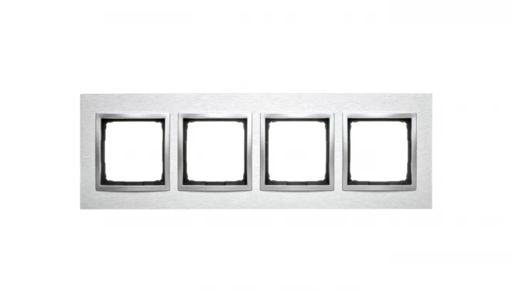Simon 54 Nature Ramka poczwórna metal INOX KLASYCZNY DRN4/77