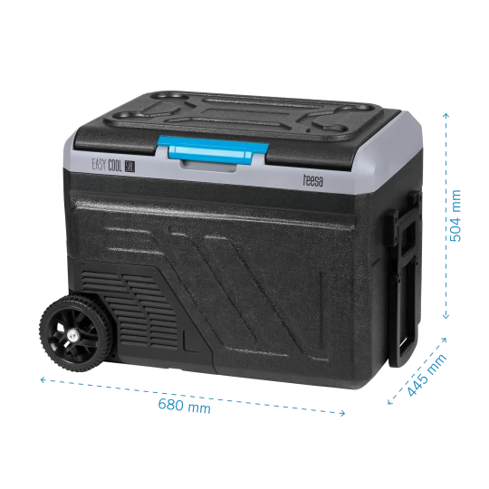 Profesjonalna lodówka turystyczna kompresorowa TEESA z funkcją mrożenia 50L DC12/24 AC 230V, duże koła i solidna rączka , Bluetooth, możliwość zasilan