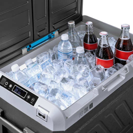 Profesjonalna lodówka turystyczna kompresorowa TEESA z funkcją mrożenia 50L DC12/24 AC 230V, duże koła i solidna rączka , Bluetooth, możliwość zasilan