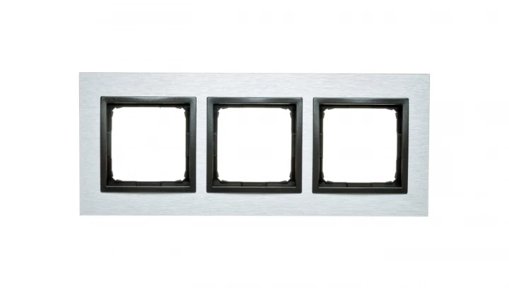 Simon 54 Nature Ramka potrójna metal INOX YANG DRN3/76