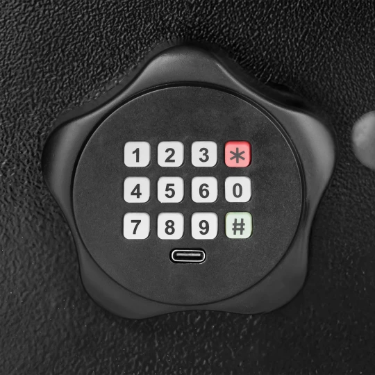 Sejf domowy elektroniczny na kod PIN i klucz – sejf na pieniądze i dokumenty Rebel RB-7001