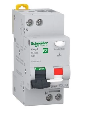 Wyłącznik różnicowo-nadprądowy B 16A 1P+N 30 mA typ A Easy9 Pro EZ9D15616