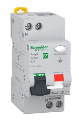 Wyłącznik różnicowo-nadprądowy B 25A 1P+N 30 mA typ A Easy9 Pro EZ9D15625