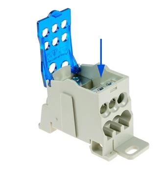 Blok rozdzielczy UKK-160 160A Al/Cu na szynę TH35 lub powierzchnię płaską 1x70mm² + 1x16mm² / 6x16mm² 49.5260