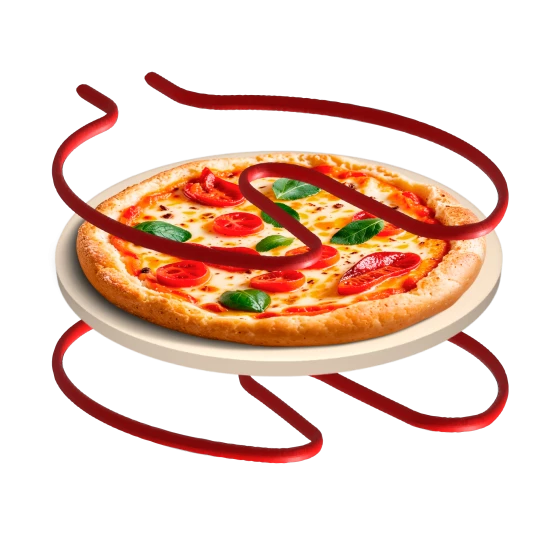 Piec do pizzy TEESA SUPREME FUN 1200W, 400 stopni, dwie grzałki, czarny TSA3241-B