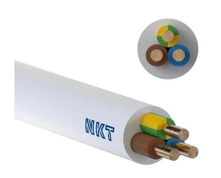 Przewód instalacyjny okrągły NKT YDY 3×4 mm² żo 450/750V biały 172171008D1000