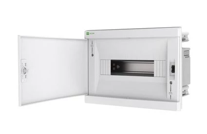 Rozdzielnica modułowa podtynkowa ELEGANT RP 1×12 PE+N IP40 z białymi drzwiami 2434-00