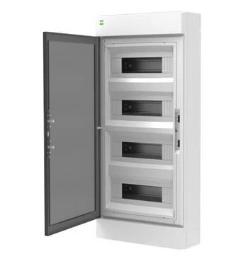 Rozdzielnica modułowa natynkowa ELEGANT RN 4×12 PE+N IP40, biała z dymnymi drzwiami 2465-01