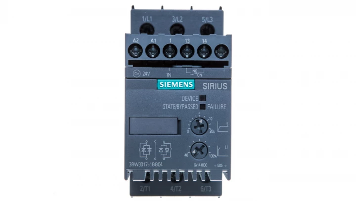 Softstart 3-fazowy 200-480VAC 12,5A 5,5kW/400V Uc=24V AC/DC S00 3RW3017-1BB04