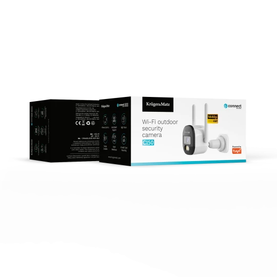 Kamera WiFi zewnętrzna 4Mpx 2K H.265 IR 15m Tuya Smart Life ONVIF PoE IP66 Kruger&Matz Connect C150 KM2219