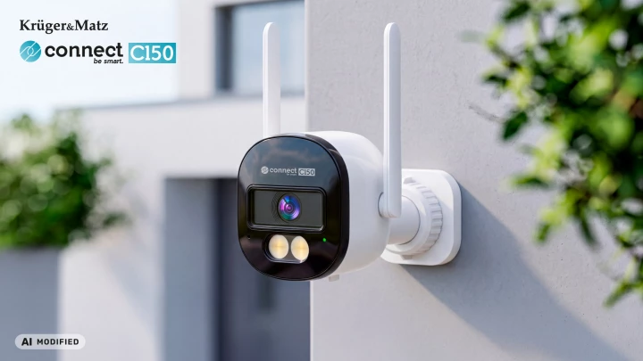 Kamera WiFi zewnętrzna 4Mpx 2K H.265 IR 15m Tuya Smart Life ONVIF PoE IP66 Kruger&Matz Connect C150 KM2219