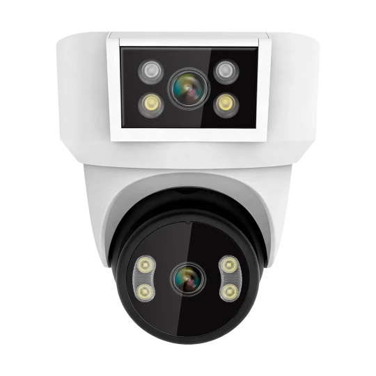 Kamera WiFi zewnętrzna 4Mpx 2K PTZ 360° podwójny obiektyw Tuya Smart Life tryb nocny AI audio Kruger&Matz Connect C180 KM2221