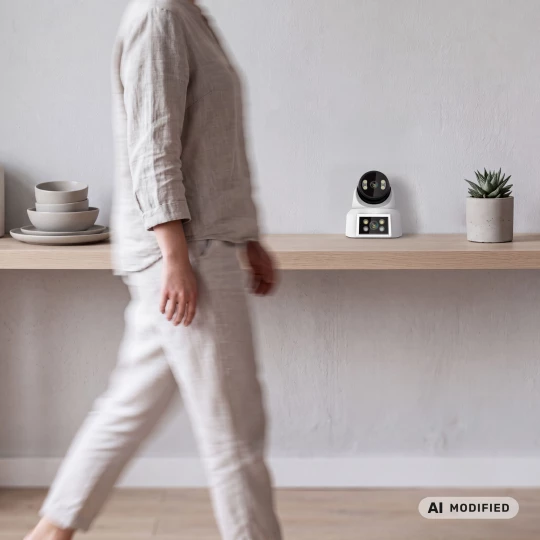 Kamera WiFi zewnętrzna 4Mpx 2K PTZ 360° podwójny obiektyw Tuya Smart Life tryb nocny AI audio Kruger&Matz Connect C180 KM2221