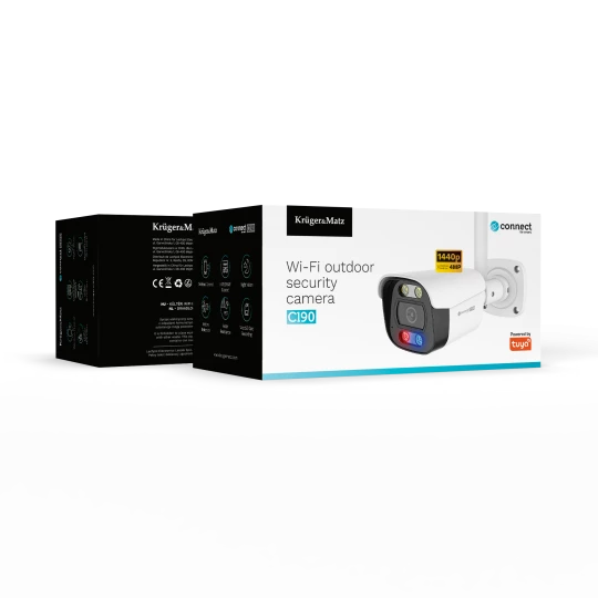 Kamera WiFi zewnętrzna 4Mpx 2K PTZ Tuya Smart Life Tracking ONVIF IP66 Kruger&Matz Connect C190 KM2222