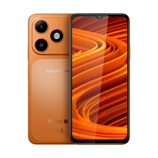 Smartfon Kruger&Matz FLOW 12 6,56″ 4/64GB Dual SIM NFC Android 16 5000mAh pomarańczowy KM05007-OR