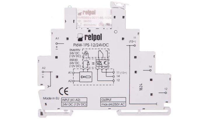 Przekaźnik interfejsowy 1P 6A 24VDC AgSnO2 PIR6W-1PS-24VDC-R 858620