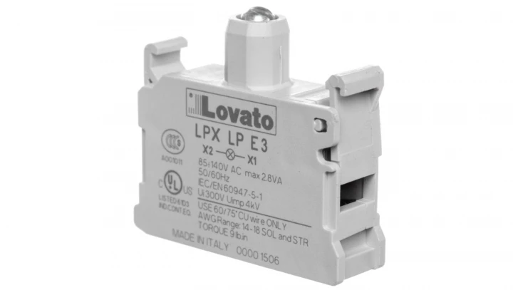 Oprawka z LED zielony 85-140V AC LPXLPE3