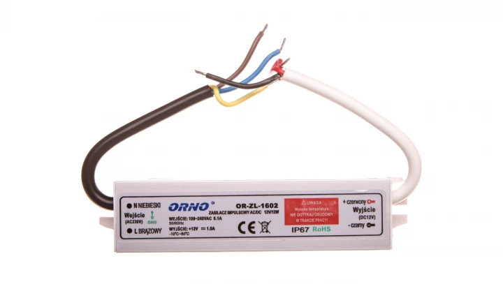 Zasilacz do oświetlenia LED 90-265V AC/12V DC 12W IP67 OR-ZL-1602