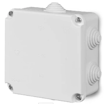 Puszka hermetyczna z zaciskami 5-torowa dla Cu do 4mm2 IP55 biała 118x118x60 PK-2 0221-00