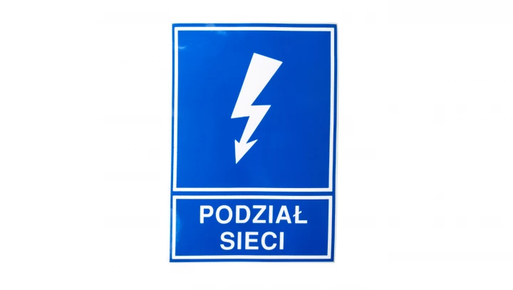 Tabliczka /znak ostrzegawczy/ TZO 148x210 /PODZIAŁ SIECI/ E04TZ-01041141600 /10szt./