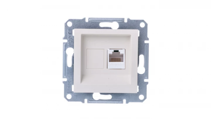 ASFORA Gniazdo komputerowe pojedyncze RJ45 kat.5e bez ramki kremowe EPH4300723
